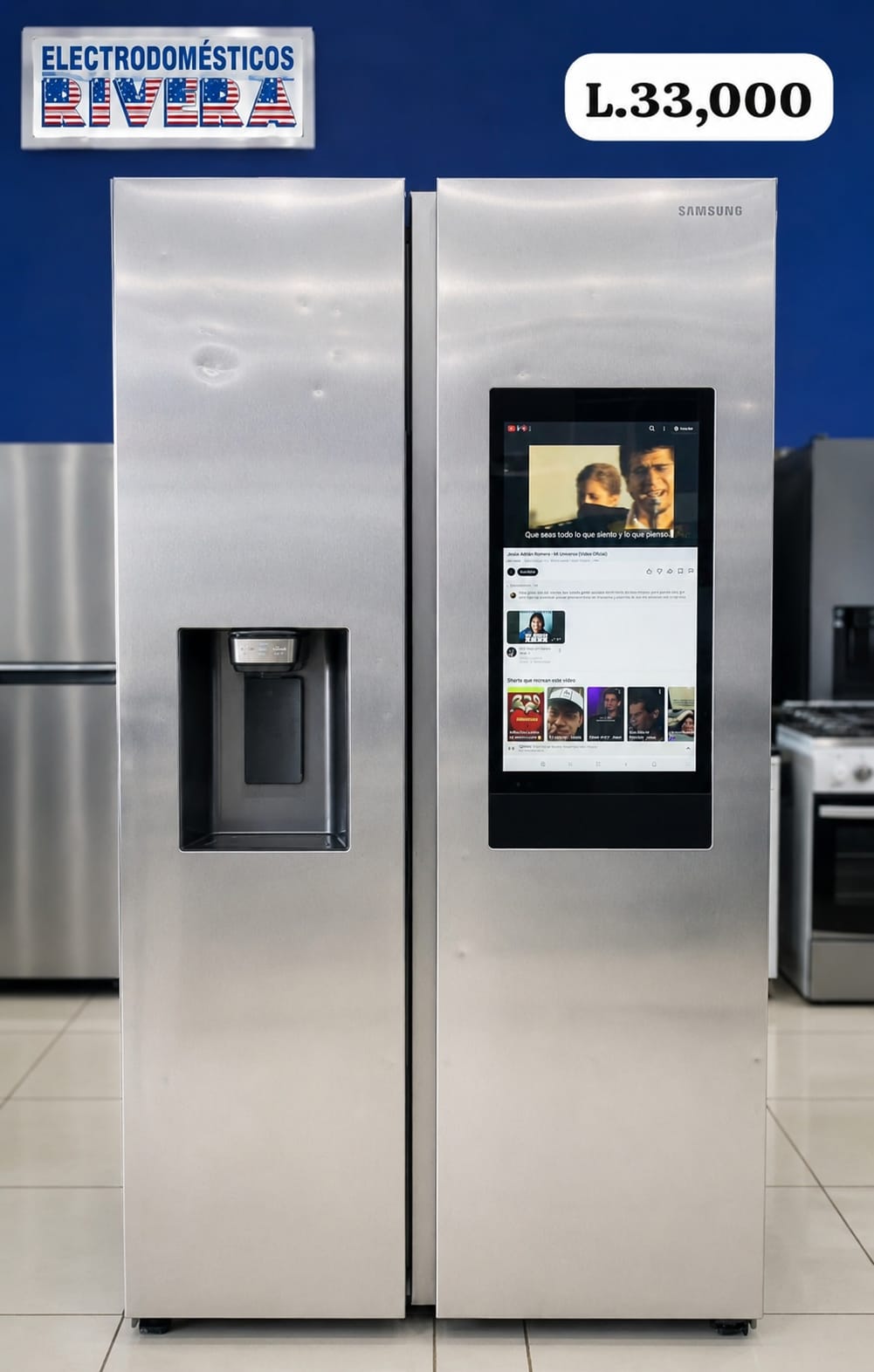 Refrigeradora Samsung con pantalla — Electrodomésticos Rivera, San Pedro Sula